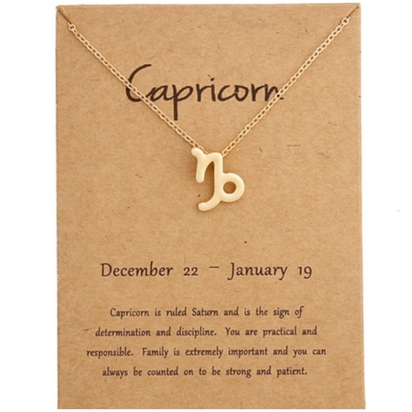 Zodiac Jewelry - CAPRICORN Gold Charm Pendant Necklace